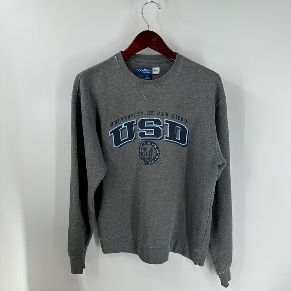 Big Cotton Other - University Of San Diego Toreros Big Cotton Mens Gray Graphic Sweatshirt Size M